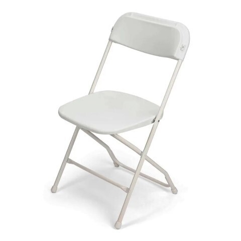 Brand New White Poly Folding Chairs and 6 ft Tables. Located in Cerritos, CA & Baytown Texas. Shipping is Available