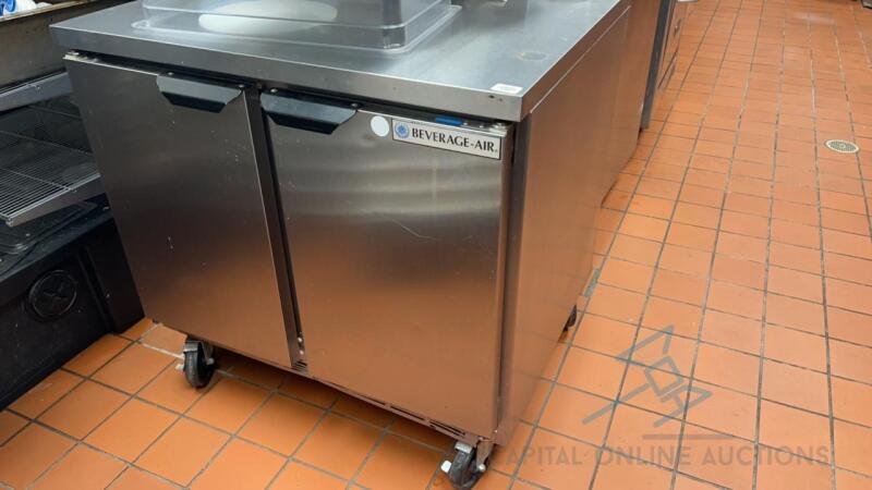 2 Door Stainless Steel Work Top Freezer