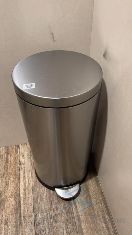 2 stainless steel trash cans