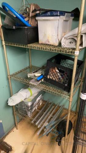 Wire Shelving Unit with contents