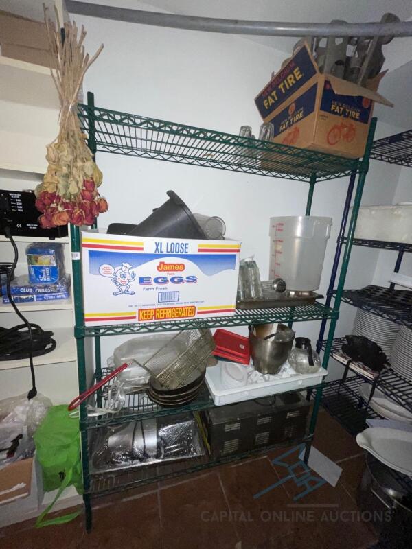 Wire Shelving Unit and contents