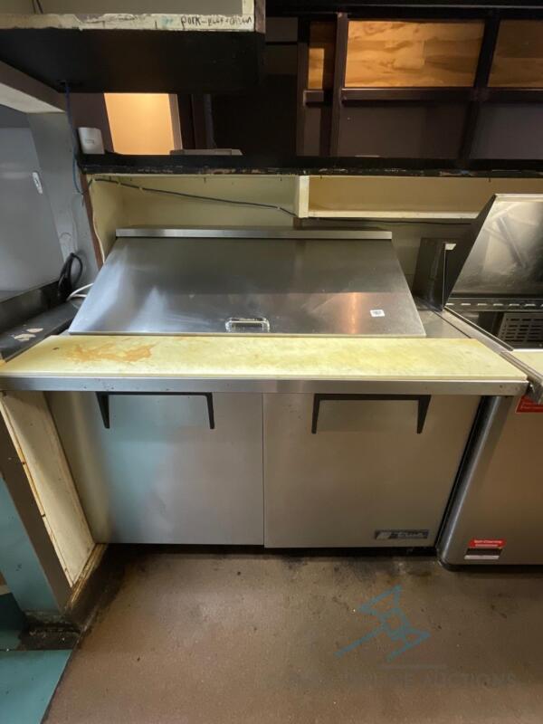 True Refrigerated Sandwich/Salad Prep Table on wheels