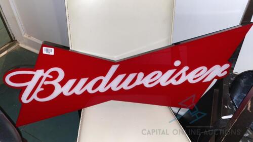 Miscellaneous Items - Budweiser Sign, Guitar-Hero Guitar, Glass Beverage Dispenser