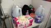 Cleaning Supplies Lot and Shelving Unit - 2