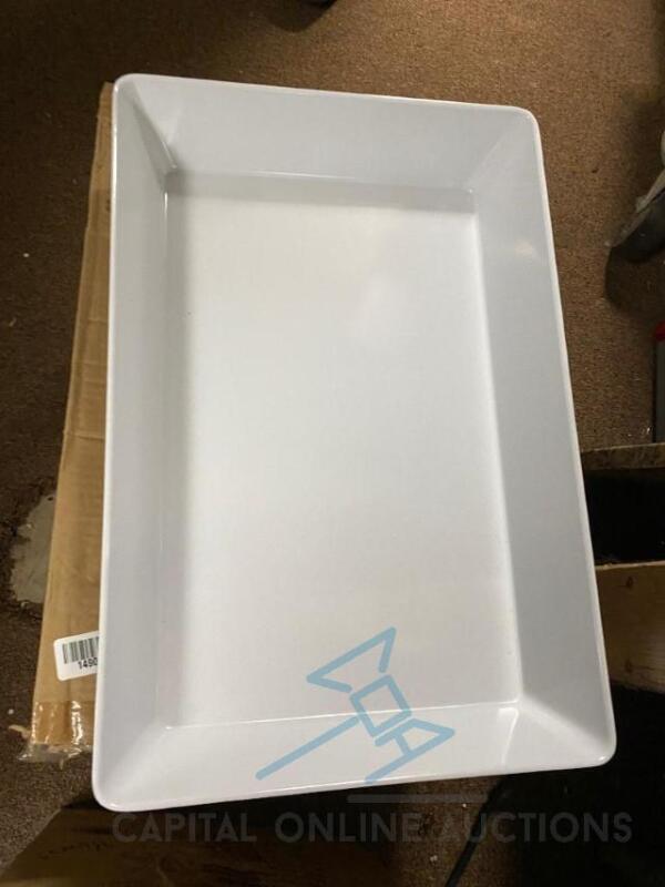 6 White Serving Trays