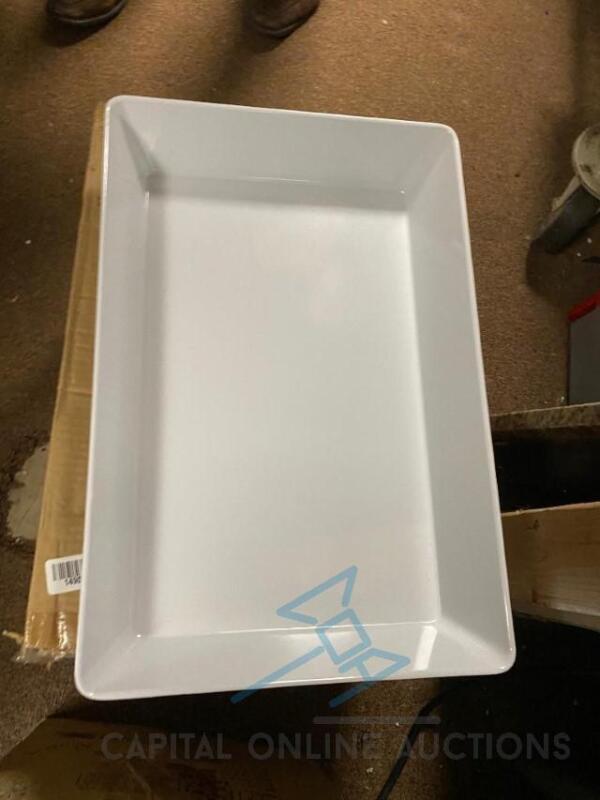 6 White Serving Trays