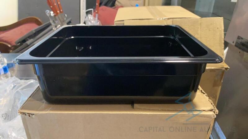 (6) New Half Size Black Food Pans