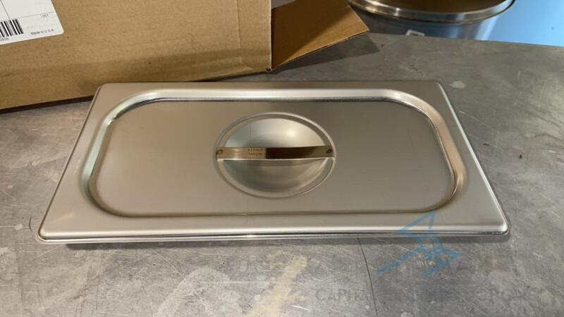 (14) 1/3 Size Stainless Steel Food Pan Covers