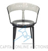 (40) New Natalia Clear Polycarbonate Dining Chair -Clear top / Black Bottom