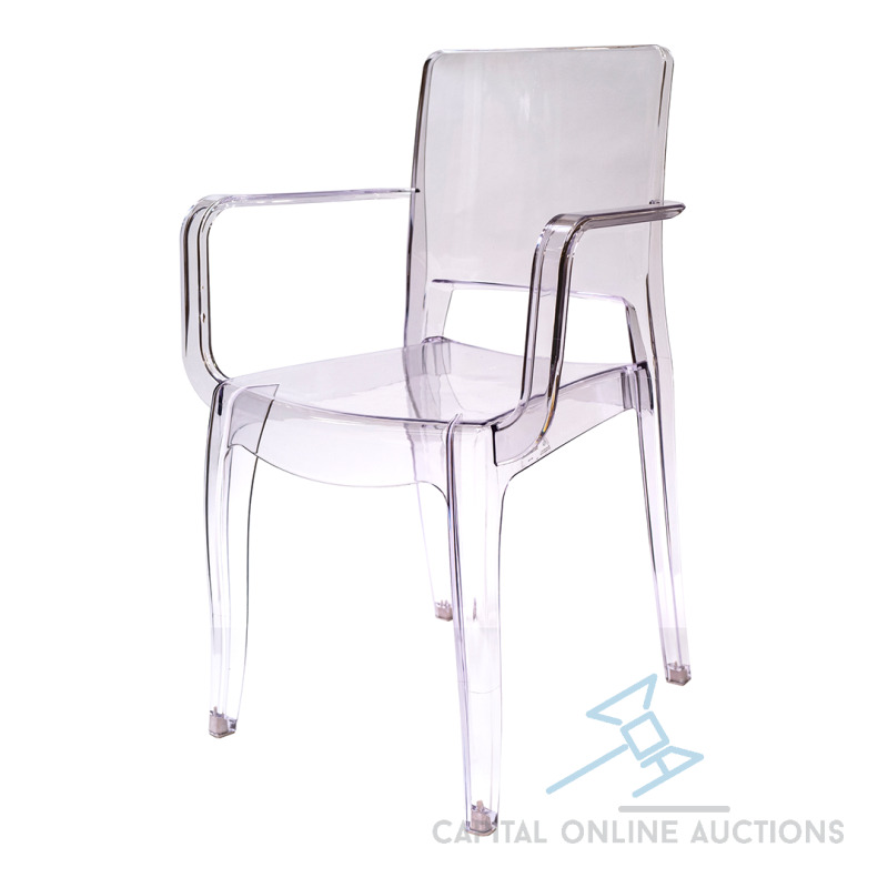 (72) Mateo Clear Polycarbonate Dining chair with Arms