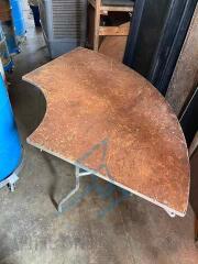 (4) 30" Wood Serpentine Tables