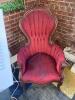 Red Velvet King Chair