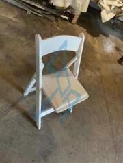 (100) White Wood Folding Chairs