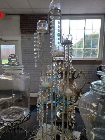 (10) 9-Light Skyscraper Votive Tower Centerpiece with Jewel Accents