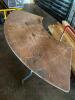(9) 36" Wood Serpentine Tables - 4