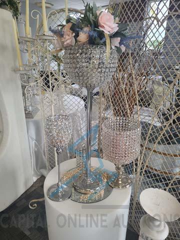(26) Assorted Sparkle Crystal Ball Candle Holders
