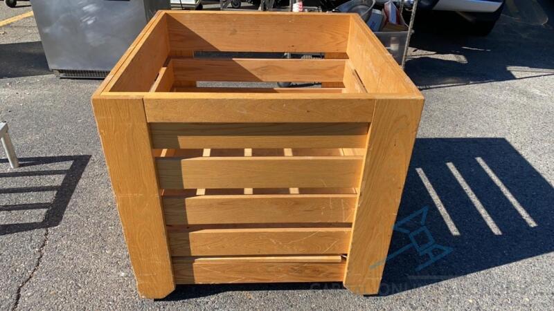 Wooden Grocery Store Display Unit on wheels