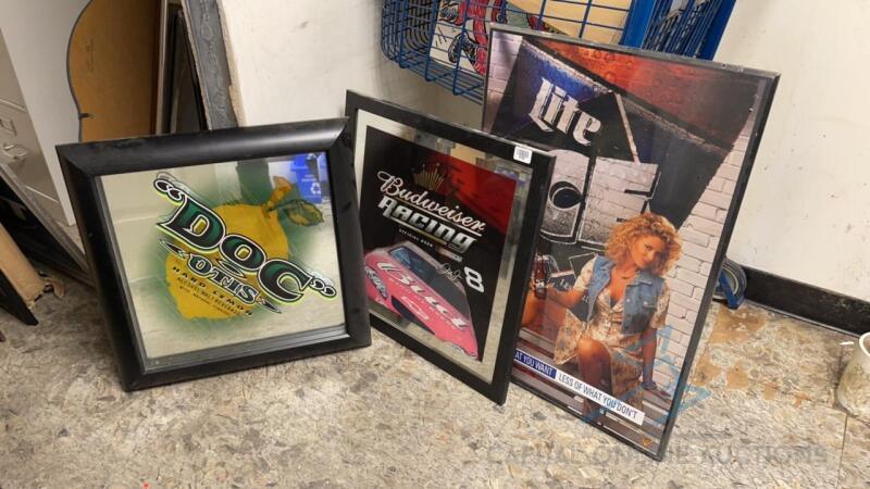 (3) Branded Beer Decor Items