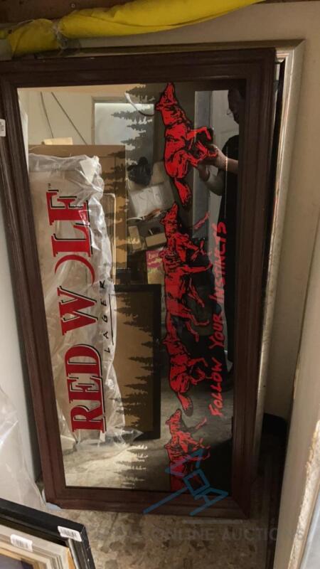 Red Wolf Lager Branded Mirror