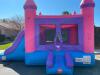 Pink and Purple Super Deluxe Combo Wet/Dry Slide with a Large Pool and Basketball Hoop