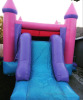 Pink and Purple Super Deluxe Combo Wet/Dry Slide with a Large Pool and Basketball Hoop - 4