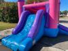 Pink and Purple Super Deluxe Combo Wet/Dry Slide with a Large Pool and Basketball Hoop - 11