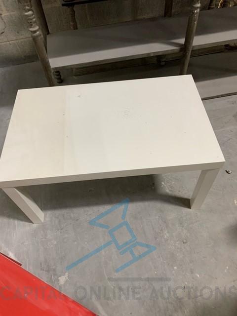 Pallet of White Ikea Side and Coffee Tables