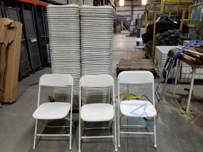 (100) White Folding Chairs