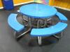 Kay Blue 48" Round Tables - 4