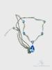 14kt White Gold Blue Topaz and Diamond Pendant Necklace - 3