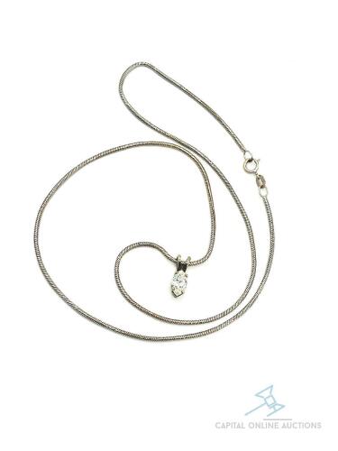 18kt White Gold Diamond Pendant Necklace
