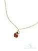10kt Solid Yellow Gold Lady Bug Ankle Bracelet