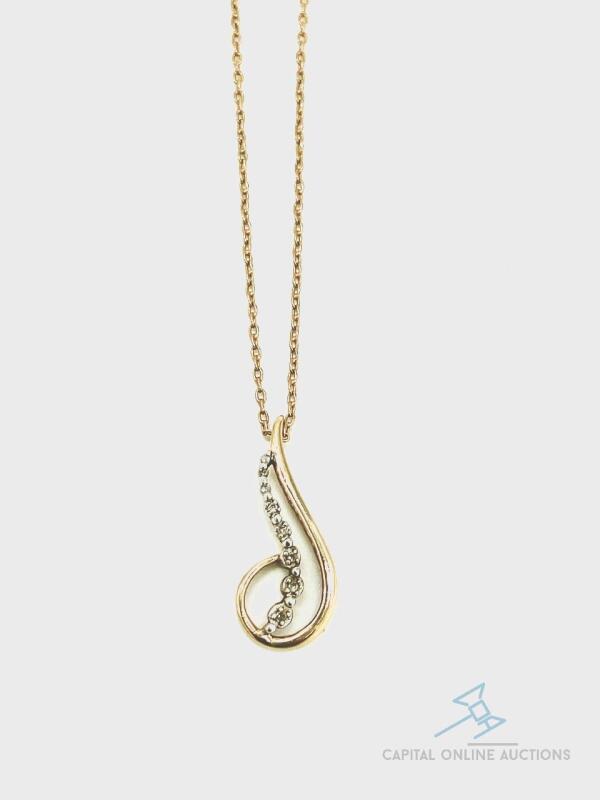 14kt Yellow Gold and Diamond Pendant Necklace