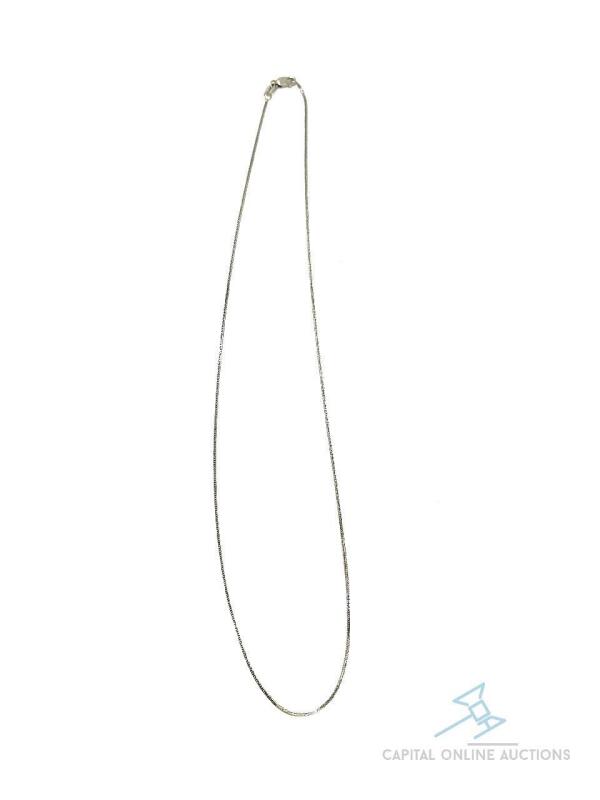 14kt Solid White Gold Chain Necklace