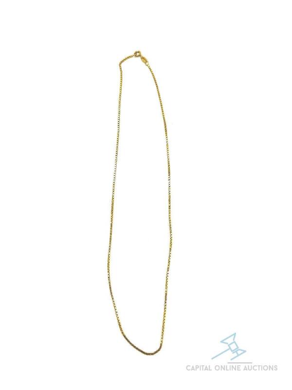 14kt Solid Yellow Gold Box Link Chain Necklace