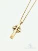 10 kt Solid Yellow Gold Cross Pendant and Chain