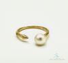 14kt Solid Yellow Gold and Pearl Ring - 2
