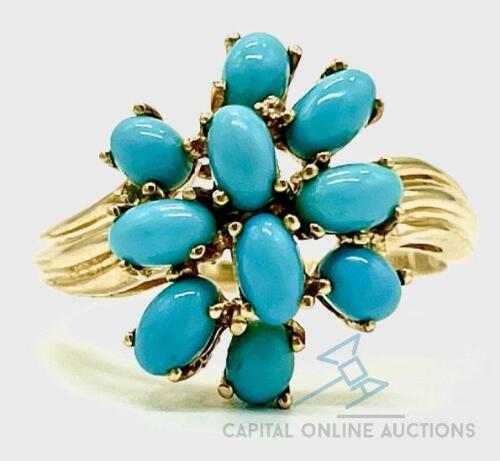 14kt Yellow Gold and Turquoise Cocktail Ring