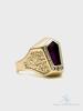Unique 14kt Solid Yellow Gold Amethyst and Diamond Cocktail Ring
