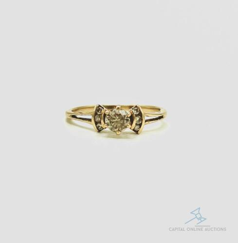 14kt Solid Yellow Gold and Diamond Engagement Ring