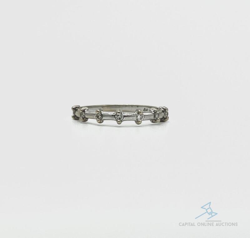 18kt Solid White Gold Diamond Band Ring