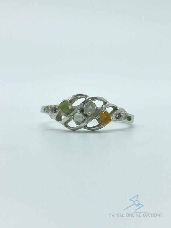 10kt White Gold and Gemstone Ring