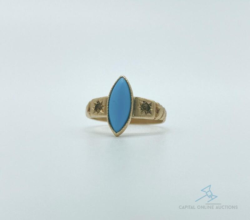 10kt Gold and Turquoise Pinky Ring