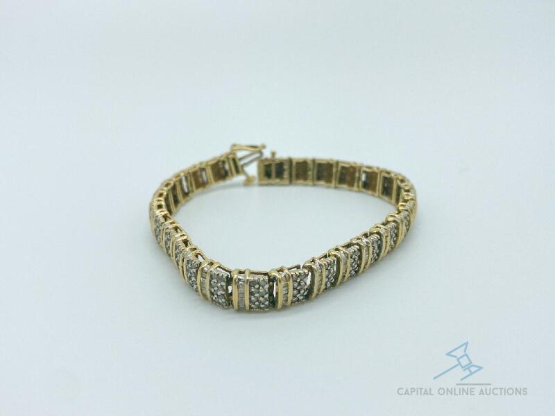 2.0 CT Diamond Tennis Bracelet in 10kt Solid Yellow Gold.