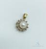 10kt Gold Pearl and Diamond Pendant - 2