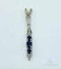 10kt Gold Blue Sapphire and Diamond Pendant - 2