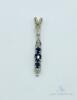 10kt Gold Blue Sapphire and Diamond Pendant - 3