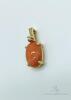 10kt Yellow Gold Coral and Diamond Pendant - 2