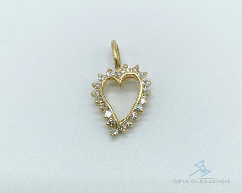 10kt Gold and Diamond Heart Pendant