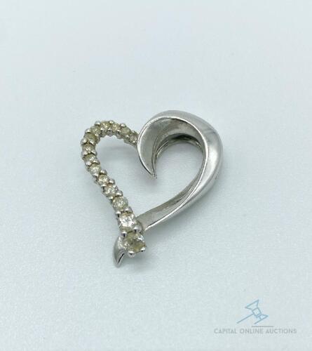 10kt Gold and Diamond Heart Pendant